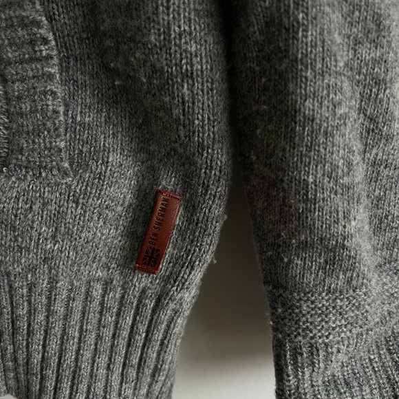 Ben Sherman Lambswool Cable Knit Shawl Collar Cardigan - Picture 4 of 5